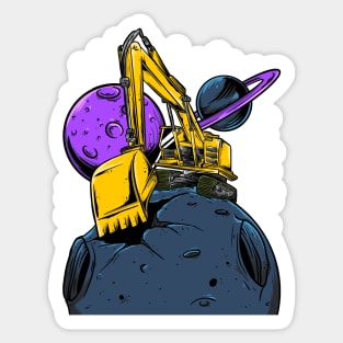 Funny Excavator Galaxy Sticker